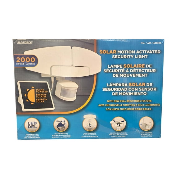 Sunforce Solar Motion Activated Security Light 2000 Lumens, LED