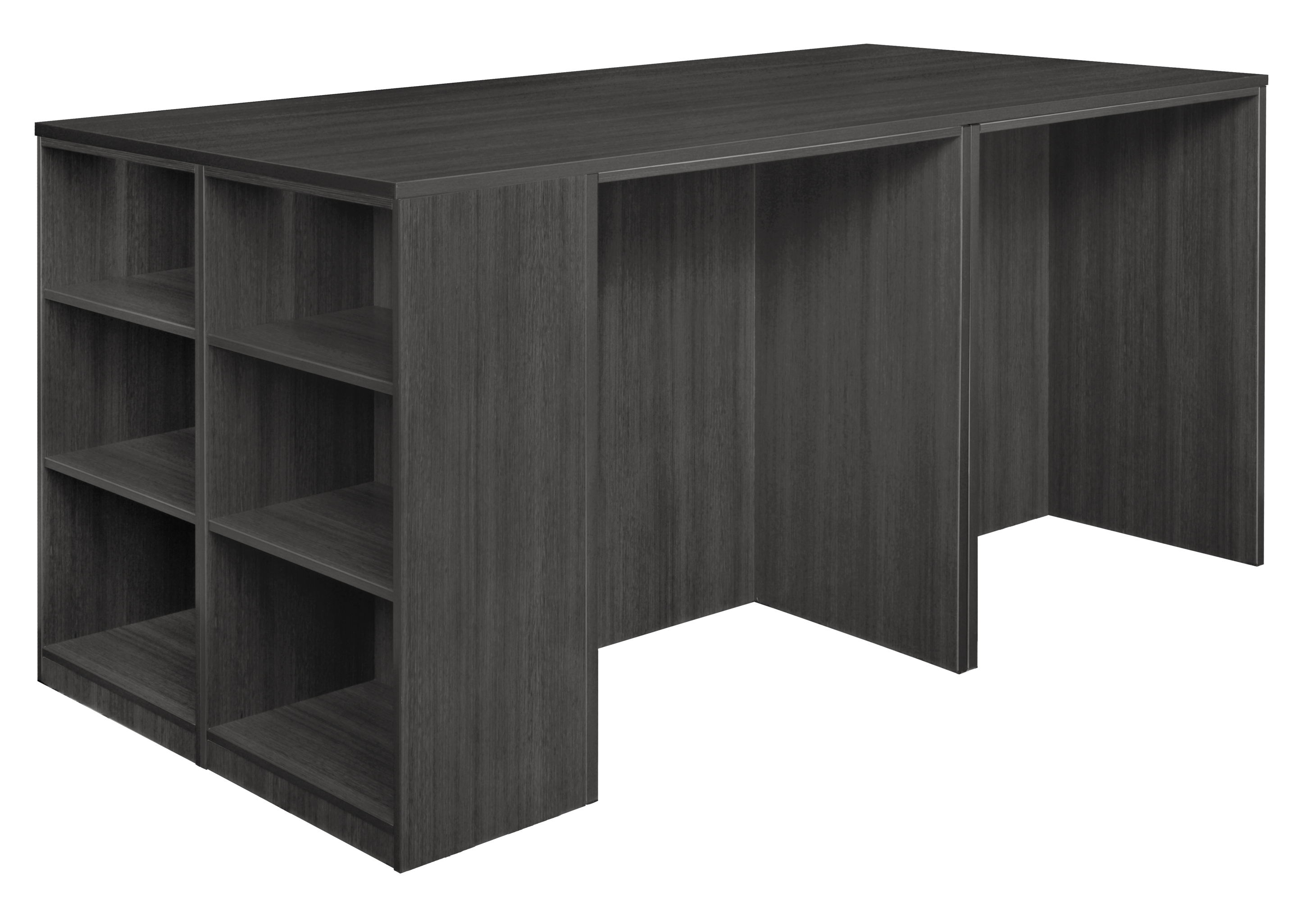 Legacy Stand Up 2 Lateral File/ Storage Cabinet/ Desk Quad with Bookcase End- Ash Grey - image 3 of 8