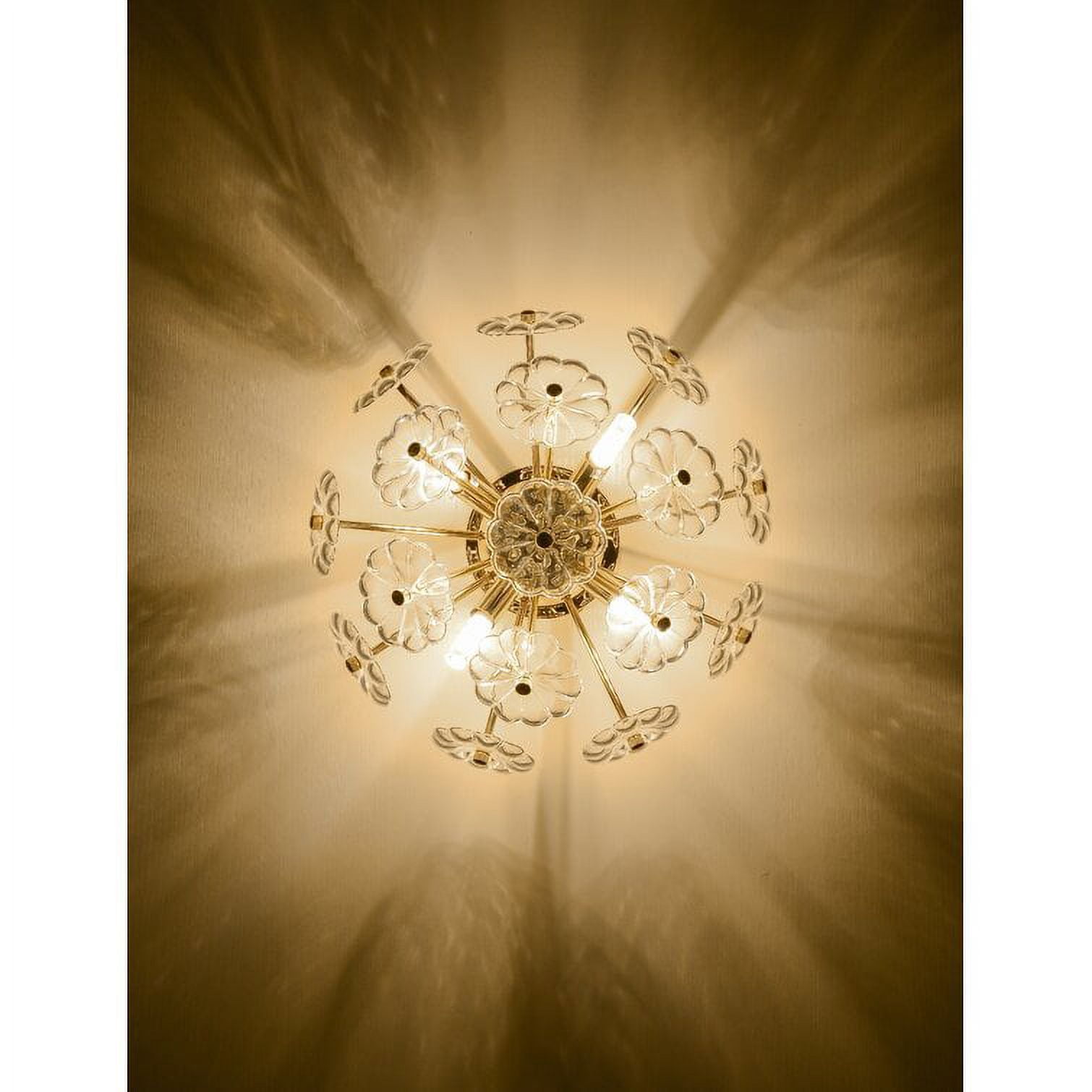 LiviNest Flower Crystal Ceiling Light: 19.7 Inch Gold Flush Mount Fixture for Dining Room & Bedroom - Elegant G9 Bulb Lighting with Easy Installation for Homeowners