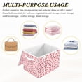 thumbnail image 6 of Yayeee Collapsible Cube Storage Bin with Lid Fabric Closet Decorative Basket with Handles, Strawberry Plaid Pattern, 6 of 7