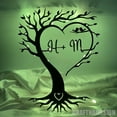 thumbnail image 5 of Craftnamesign Custom Unique Tree Heart & Names Metal Wall Art, Tree Of Love Couples Sign, 5 of 5