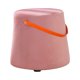 thumbnail image 2 of Reposapiés Otomano Redondo Portátil, Marco de Madera Maciza con Asa, Banco de Zapatos de Cambio Resistente Multifuncional de 10,6 Pulgadas de Alto Par Rosa Macarena Otomana redonda, 2 of 8