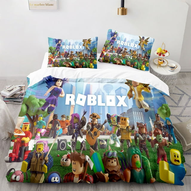 siniker Bedding Set Kids Quilt Cover 3D Cartoon Playing Bed Cover Set with Pillowcase and Zipper Closure