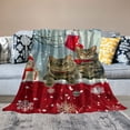thumbnail image 2 of Merry christmas cat wool blanket christmas snowflake pet cat sherpa blanket bed sofa sofa cute kitten print plush blanket animal red white warm fluffy blanket bedroom décor, 2 of 6