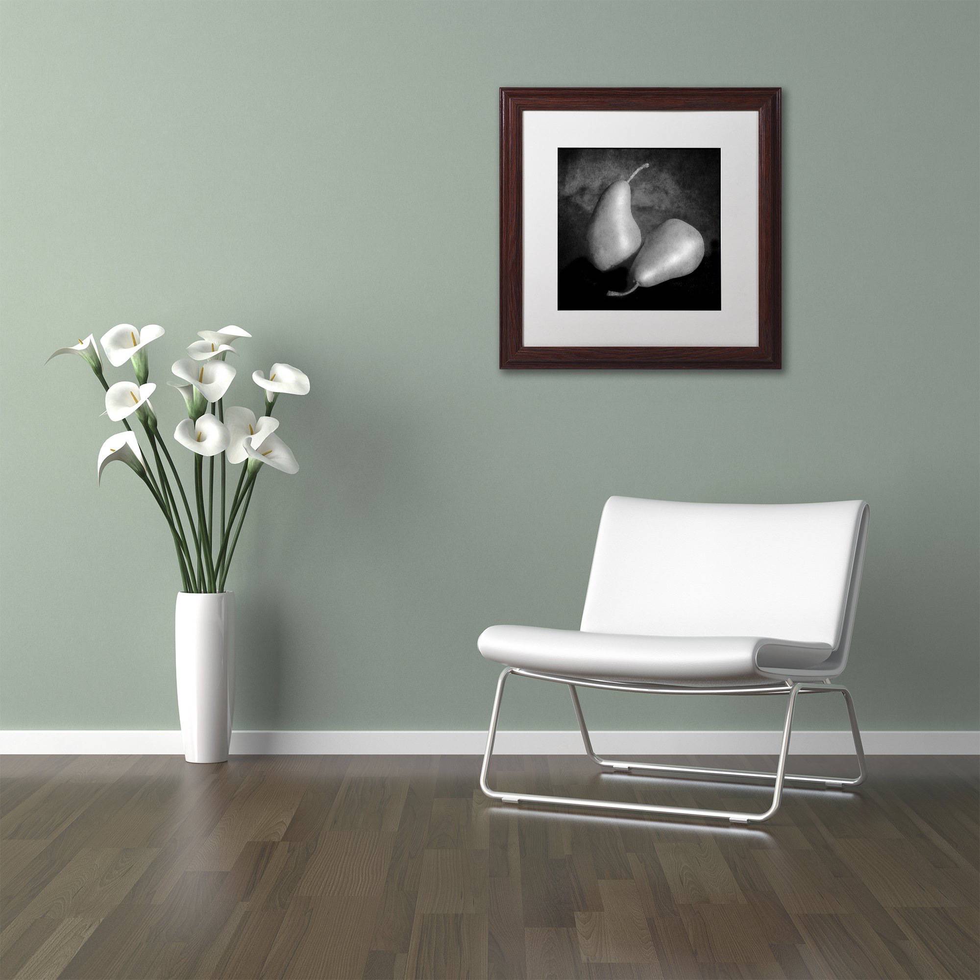 Trademark Fine Art "Peras II" Canvas Art by Moises Levy White Matte, Wood Frame