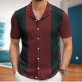 thumbnail image 2 of HAPIMO Men's Cotton Linen Loose Shirts Fashion Tie Dye Doodle Print Tees Clothing Sale Summer Short Sleeve Shirts Lapel Pullover Hawaiian Beach Button Red XXL, 2 of 8