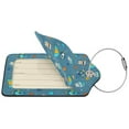 thumbnail image 4 of Rocae Teeth Cosmonaut for Leather Luggage Baggage Tags ID Label Privacy Cover ID Label with Stainless Steel Loop and Address Card, 4 of 5