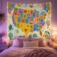 thumbnail image 2 of Illustrated United States Map Tapestry Wall Hanging, 2 of 7