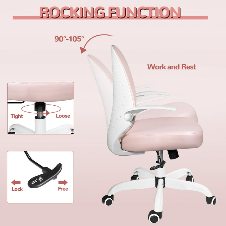 Teens Desk Chairs Pu Leather Computer Chair Pink Chair For Girl
