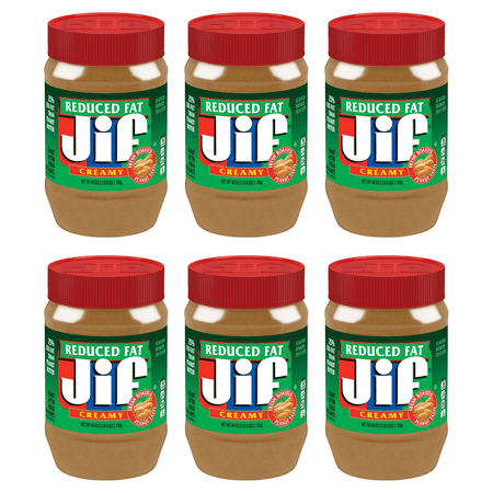 Jif Reduced Fat Creamy Peanut Butter Spread - 60% Pea — 6-Pack (6 packages)