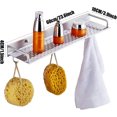 thumbnail image 7 of Bathroom Shelve  Aluminum Shower Caddy Shelf, with Hooks and Towel Rack, No Drilling Adhesive Bathroom Shelf, Kitchen Storage Rack Organizer (Size : 15.7 * 3.9 * 1.5inch), 7 of 7