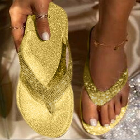 

BRISEZZS Women s Slide Sandals- Breathable Open Toe Beach Fashion Casual New Style Summer Flat Slide Sandals #529 Gold-39
