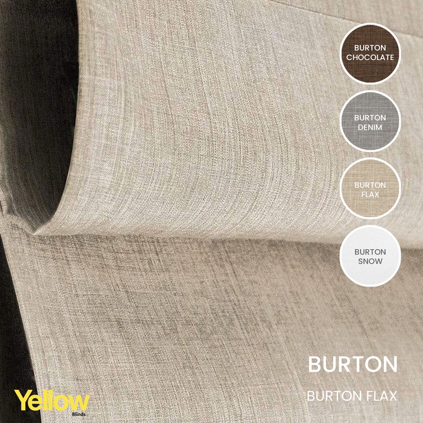 Yellow Blinds Cordless Light Filtering Roman Shade, Belgian Flax - 33"W X 72"H