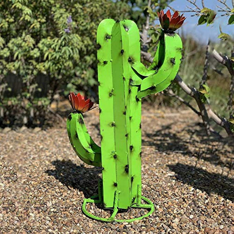 Metal desert cactus Rustic Sculpture The cactus Plant Home Decor Rustic  Hand Painted The cactus Garden Ornaments Outdoor Decor Figurines Home Yard
