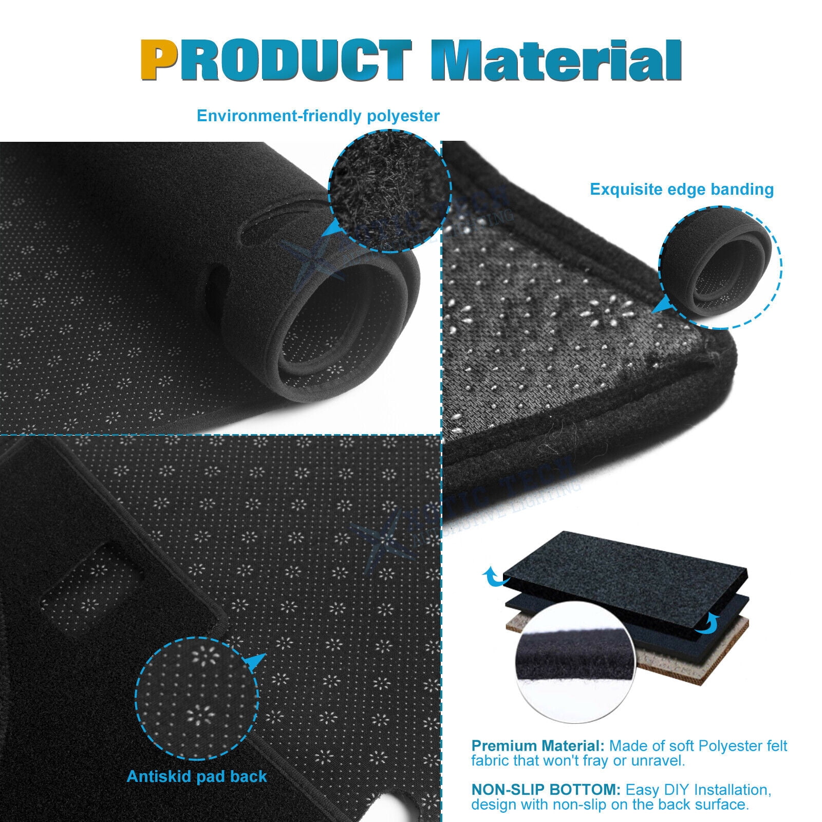 JJMY For 2019-2025 Nissan Altima Car Dashboard Cover Dash mat Non slip Pad