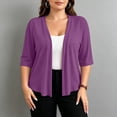 thumbnail image 4 of fatyb Womens Plus Size Cardigan Half Sleeve Lightweight Jacket Open Front Summer Casual Loose Cover Up, 4 of 7