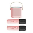 thumbnail image 2 of Portable Bluetooth Speaker with Wireless Microphone, Handheld Mics Speaker Machine, Portable Speaker System for Playroom Family Outing Y1 Pink Dual Mic, 2 of 8