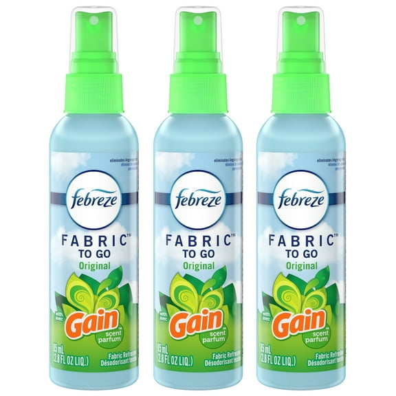 Febreze To Go Fabric Odor-Eliminating Refresher with Gain Original Scent, 2.8 Fl Oz, 3 Pack