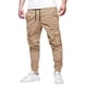 thumbnail image 1 of Pantalones cargo de largo completo y cintura media para hombre: estampado a cuadros lisos, cordón, bolsillos; pantalones deportivos informales para la playa, para todas las estaciones, poliéster; t, 1 of 7