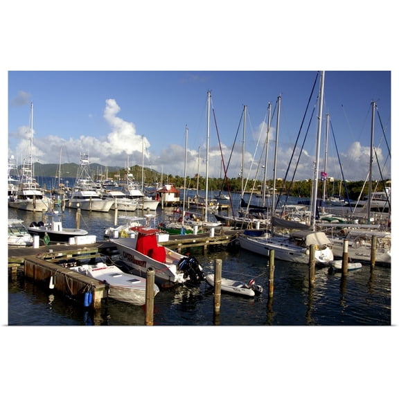 Great BIG Canvas | "US Virgin Islands, St. Thomas, Red Hook, Popular pier area near the ferry dock" Art Print - 30x20