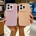 thumbnail image 3 of Summer models mesh cooling large hole phone case, multi-color optional, all-inclusive anti-drop, stylish and simple, for iPhone 15 14 13 12 11 Pro Max Plus phone case (Brown,iPhone 12 Pro Max), 3 of 8