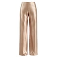 thumbnail image 4 of LEKWK Satin Wide Leg Pants for Women High Waisted Casual Palazzo Pants Loose Fit Comfy Straight Leg Trousers with Pockets Fall Fashion Business Work Outfits, 4 of 6