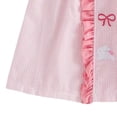 thumbnail image 7 of Ulanda Toddler Girl Easter Outfit Bunny Bow Embroidery Striped Print Short Sleeve Ruffle Dress with Headband Spring Clothes (Pink, 2-3 Years), 7 of 7
