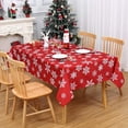 thumbnail image 6 of Christmas Tablecloth, Christmas Table Cloths Rectangle 60 x 120, Xmas Winter Tablecloth Red Snowflakes Outdoor Christmas Decorations Table Cover for Dinner Dining Room Picnic Party, 6 of 6