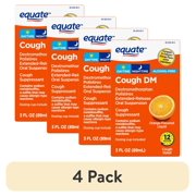 (4 pack) Equate 12 Hour Cough DM, Extended-Release Dextromethorphan Oral Suspension, Orange Flavor