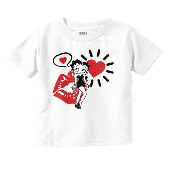 Betty Boop Heart and Lipstick Stain Youth T Shirt Tee Girls Infant Toddler Brisco Brands 12M