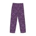 thumbnail image 4 of Kdxio Retro Florals Purple Print Men's Sleep Pajama Pant Lounge Pants with Pockets, 4 of 8