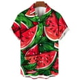 thumbnail image 4 of Xysaqa Mens Dress Shirts Workout Shirts for Men Hawaiian Shirt Men Big & Tall Cool Watermelon Print Shirts Merns Casual Short Sleeve Button Up T-Shirt Summer Party Beach Tshirt S-5Xl Oversized Tshirts, 4 of 4