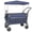 Blue Gray, variant on Double-Layer Wagon with Brakes, 560LBS Collapsible Wagon Cart for Camping, Fishing, Sports Transport, 55 Black Steel