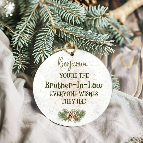 Personalized Brother-in-Law Ceramic Christmas Ornament – Custom Holiday Tree Keepsake – Family Gift