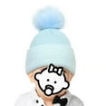 thumbnail image 4 of 0-4 Years Kids Beanie Age Warm Chunky Thick Stretchy Knit Slouch Beanie Skull Kids Hat with Pom, 4 of 8