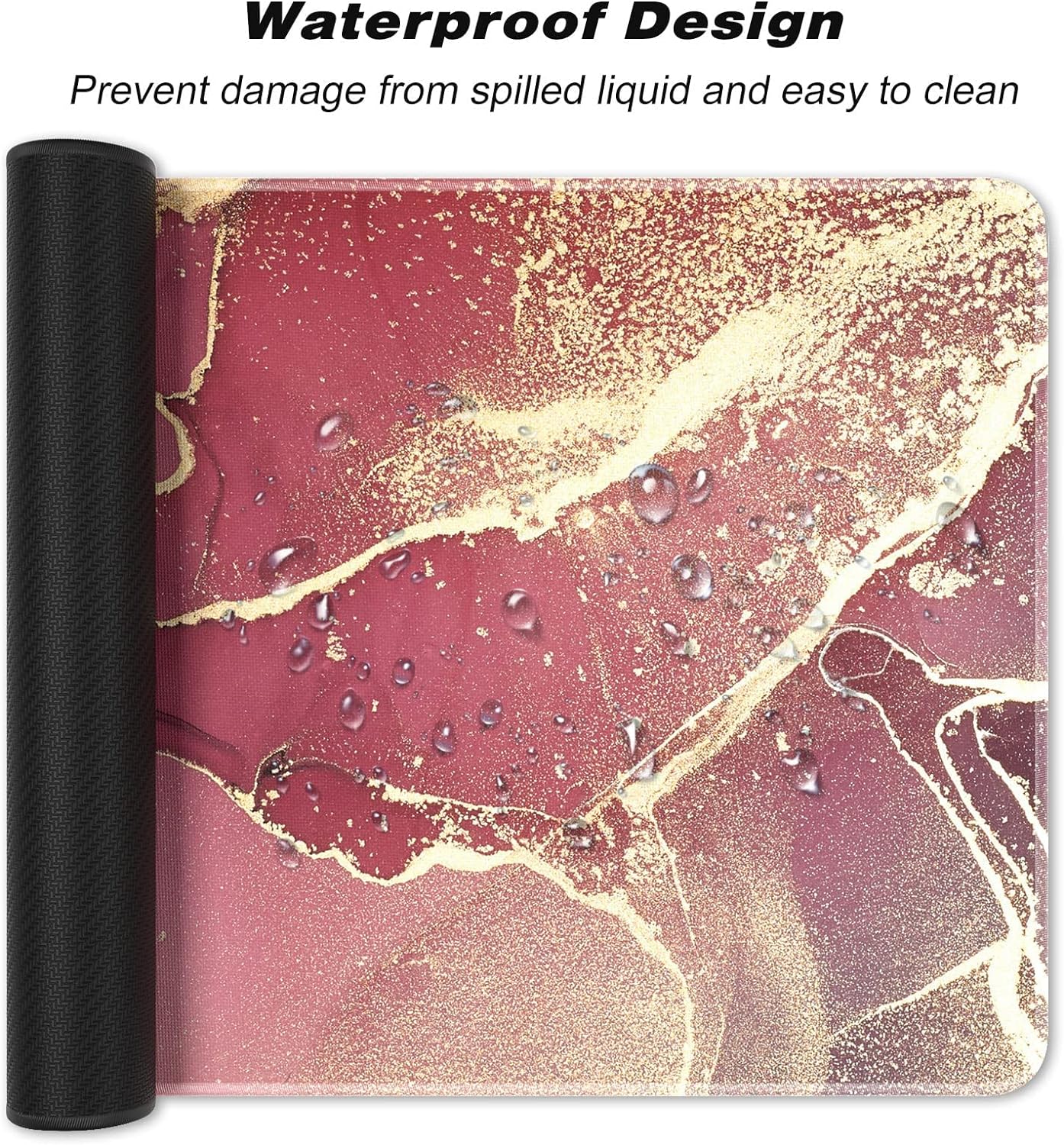 Extended Large Mouse Pad, XXL Gaming Desk Pad 31.5 x 15.7 Inch, Big Computer Keyboard Mousepad, Waterproof Mouse Mat with Stitched Edges and Non-Slip Base for Office Gaming, Colorful Marble