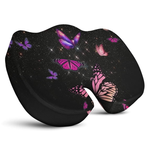 Premium Butterfly Pattern Memory Foam Seat Cushion Ergonomic Chair Pad for Office Chair, Car, Airplane & Bleachers Sciatica, Tailbone Hip & Back Pain Relief - Chair Cushion for Long Office Workers.