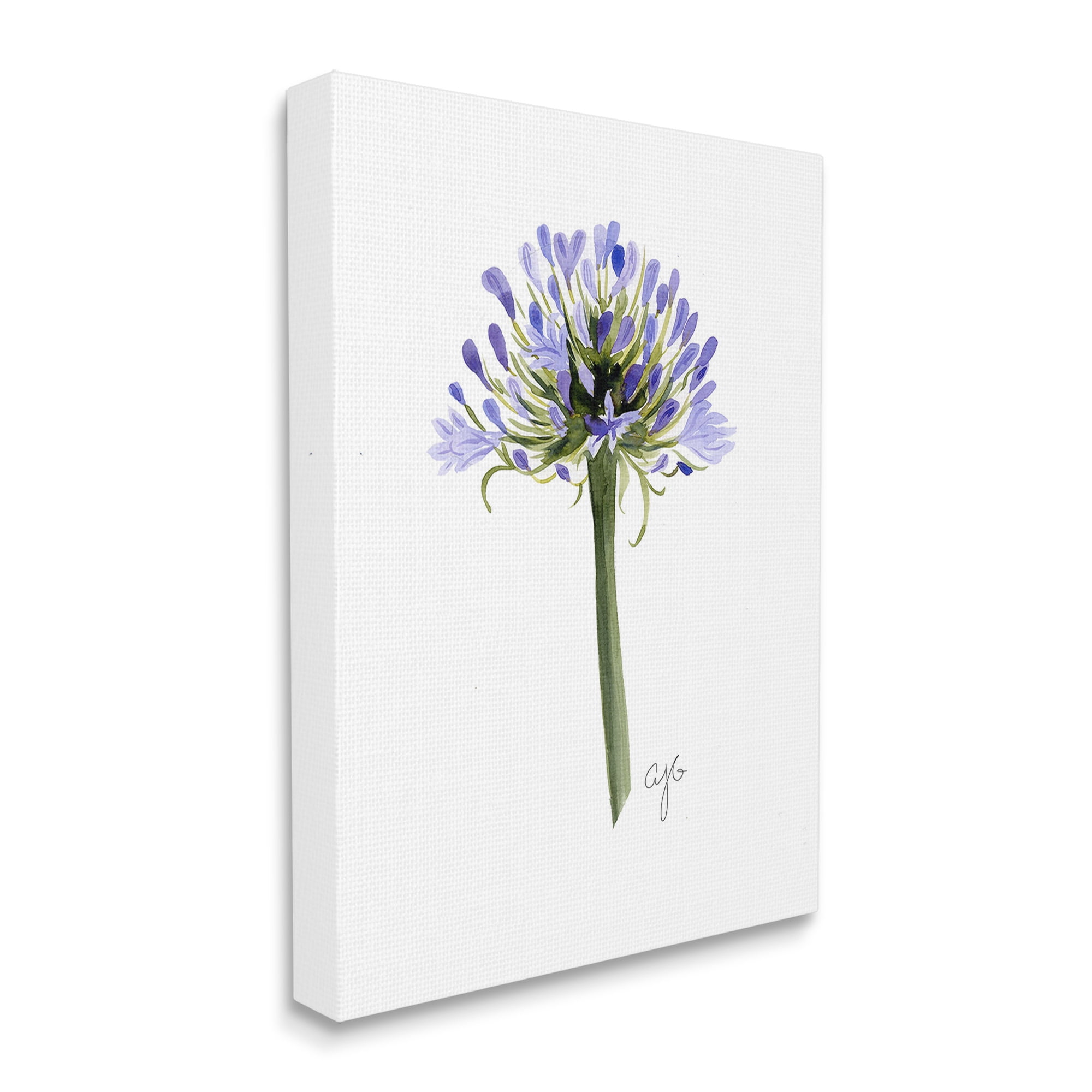 Stupell Industries Minimal Purple Anther Botanical & Floral Painting Gallery Wrapped Canvas Art Print Wall Art, 16 x 20