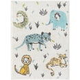 thumbnail image 3 of Unique Loom Whimsy Kids Collection Area Rug - Zoo (2' 2" x 2' 11" Rectangle Ivory/Black) Perfect For Kids Bed Room/Nursery Room/Living Room/Class Room/Play Room, 3 of 6