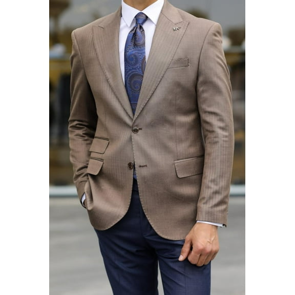 Men's Jacket, Slim Fit 88% Wool Custom Made Modern Camel Jacket