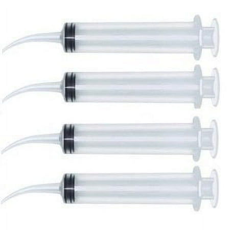 4 Monoject 12ml Oral Irrigators with Tapered Deep Reach Tips for Crowns, Bridges, Oral Pockets and More - 12ml