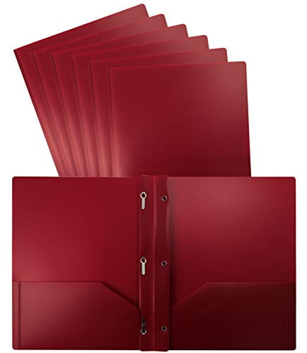 36 pieces assorted primary colors Better Office Products Poly 2 Pocket Folders with Prongs Heavyweight
