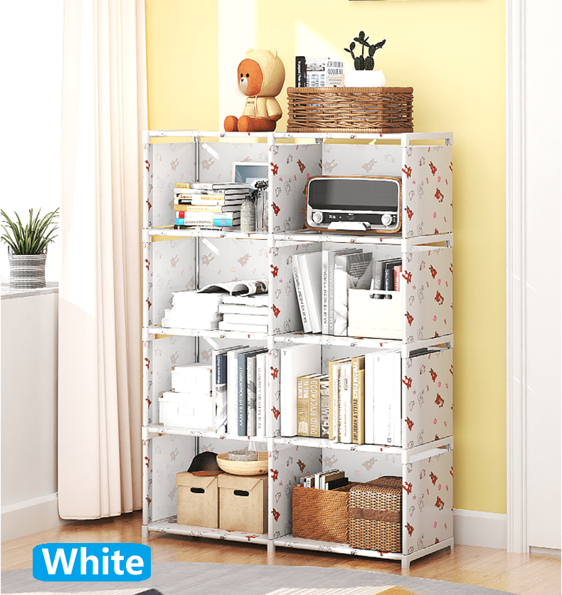 8 Cubes Portable Storage Shelf Organizer, Organization Shelf Unit DIY Boolself Bookcase Closet Cabinet for Bedroom Study Office Home Living Room, White
