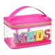 thumbnail image 3 of Bolso de cosméticos con purpurina de PVC, bolsa de cosméticos con cremallera, bolsa organizadora de maquillaje transparente para eventos deportivos de Rosa, 3 of 10