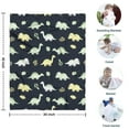 thumbnail image 4 of DarkBlue Cartoon Dinosaurs Leaves Pattern Blanket,Comfortable Soft Flannel Throw Blanket,All Season,Warm Lightweight Blankets for Sofa Bed Couch Living Room Chair,30"x40", 4 of 4