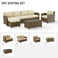 thumbnail image 2 of Crosley Furniture Bradenton 5-piece Fabric Outdoor Sectional Set in Sand/Brown, 2 of 3
