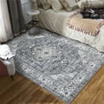 thumbnail image 1 of HOMERRY Non-Slip Area Rug for Living Room 5' x 7'Boho Vintage Floral Low Pile Rug, Gray, 1 of 6