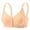 Beige(Bra), variant on Women's Front Closure Bra Plus Size Wirefree Full Coverage Bralette, Soft Printed Comfort Bra with Adjustable Straps
