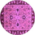 thumbnail image 1 of Ahgly Company Indoor Round Oriental Purple Traditional Area Rugs, 7' Round, 1 of 4