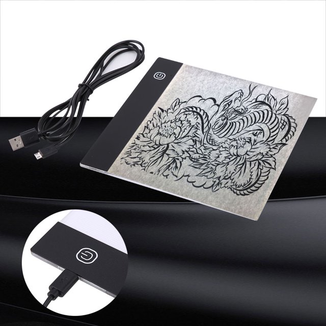 Peahefy LED Tracing Light Box Board A5 Art Drawing Copy Pad Table+USB Cable,LED Tracing Light Box,A5 Drawing Copy Pad